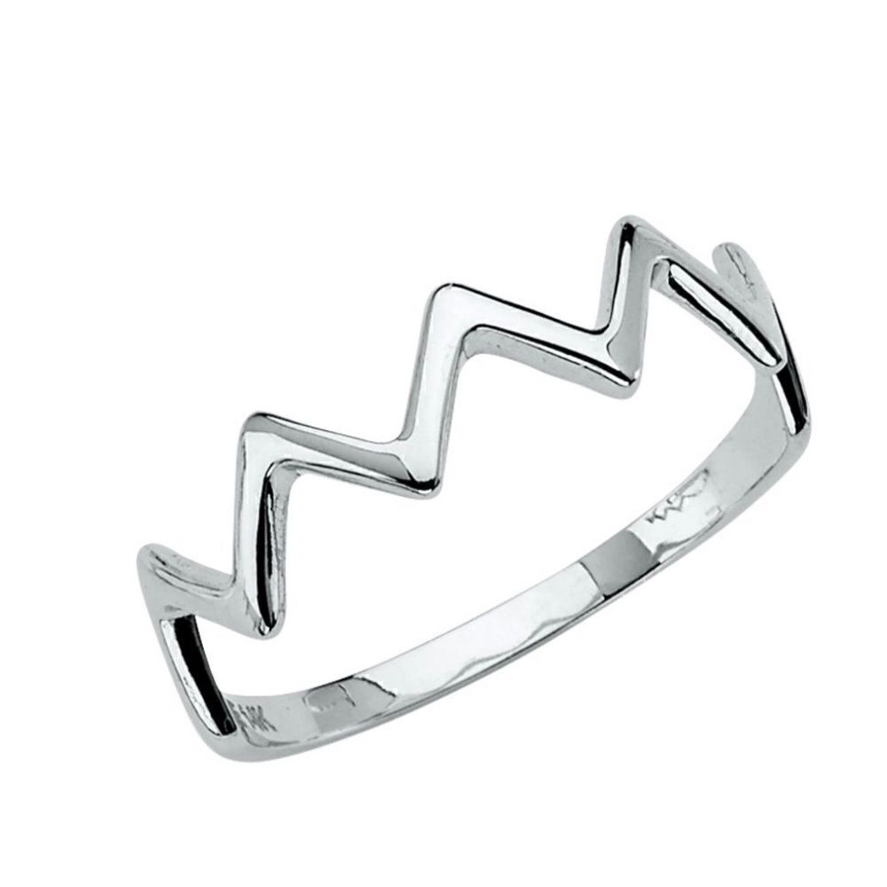14k real white gold Thunder ring size 7 NEW